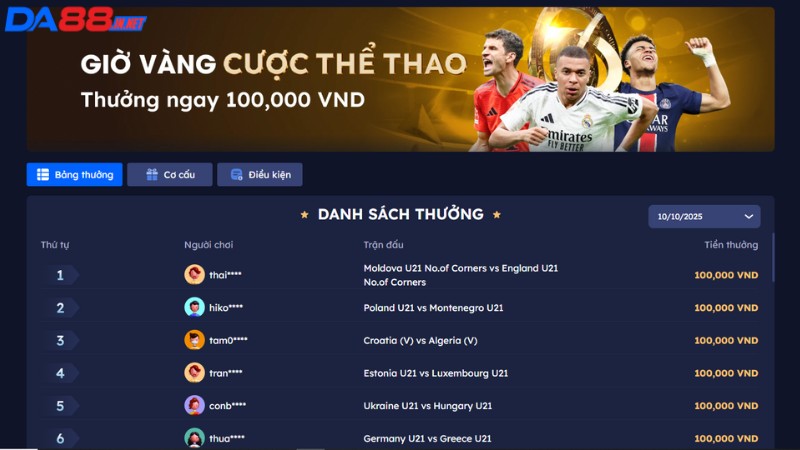 Khám phá chương trình khuyến mãi DA88 hot 2025
